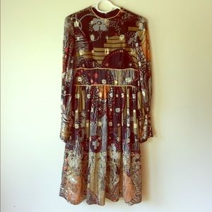 1980 Vintage Gold Lamé Mollie Parnis Dress